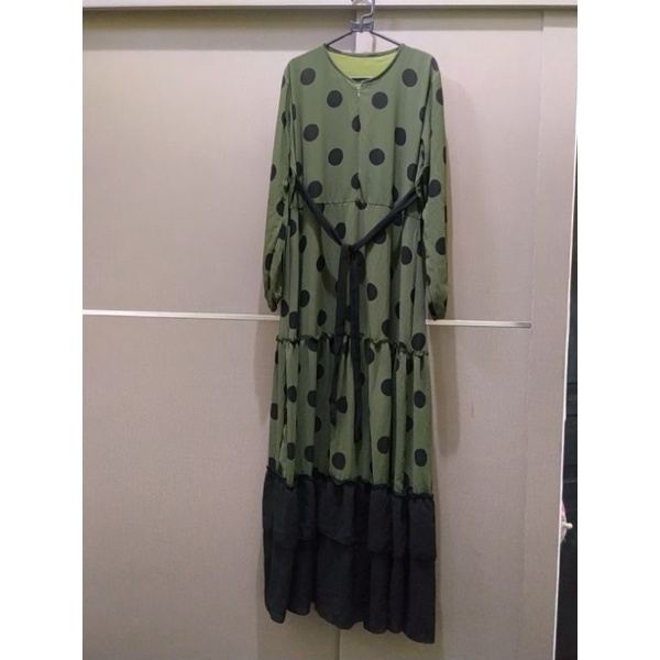 Gamis preloved syar'i Ceruti / PL dress muslim polkadot