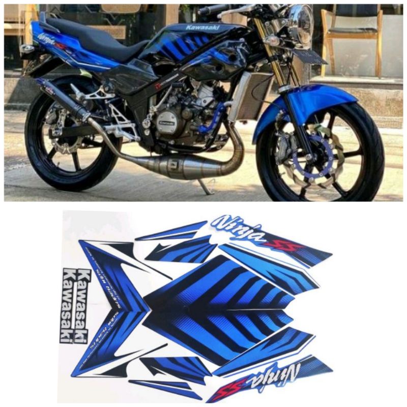 Striping Kawasaki Ninja SS Zebra 2015 Biru Hitam