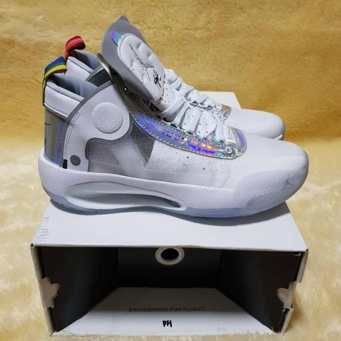 SEPATU NIKE AIR JORDAN 34 XXXIV IRIDESCENT WHITE - PREMIUM ORIGINAL Termurah