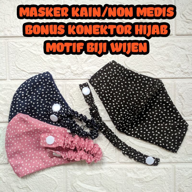 MASKER KAIN HIJAB Motif Anti Polosi Model Duckbill