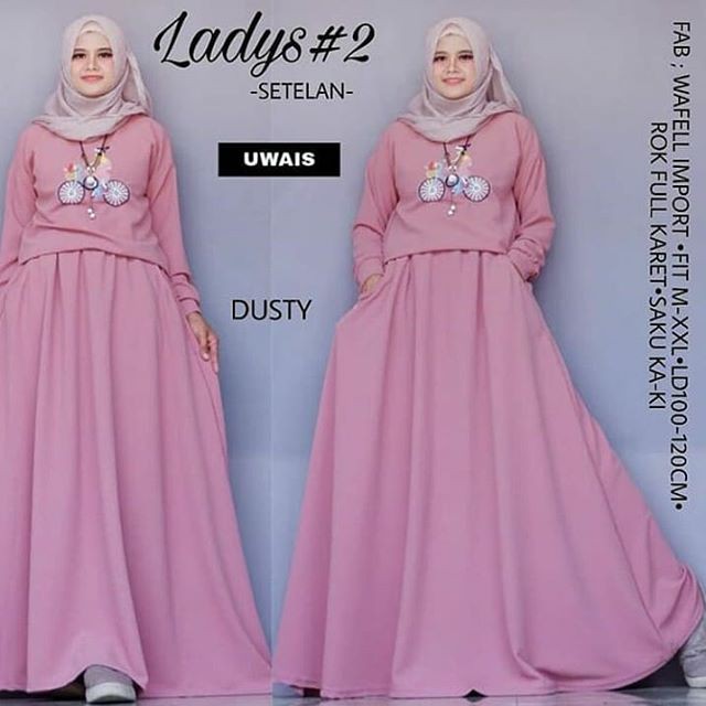 (BABYTERRY) LADYS SET | Gamis Casual Warna Polos Linen | mala BD1