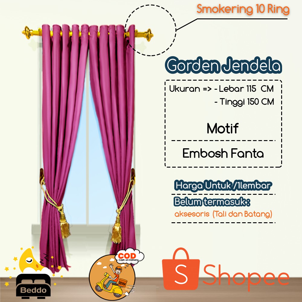 Gorden Jendela gorden pintu gorden minimalis gorden polos gorden Smokering/ gordeng murah/corak