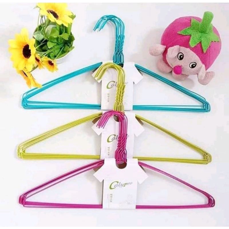 Hanger Baju Kawat Warna isi 10 pcs  Gantungan Baju Kawat Warna