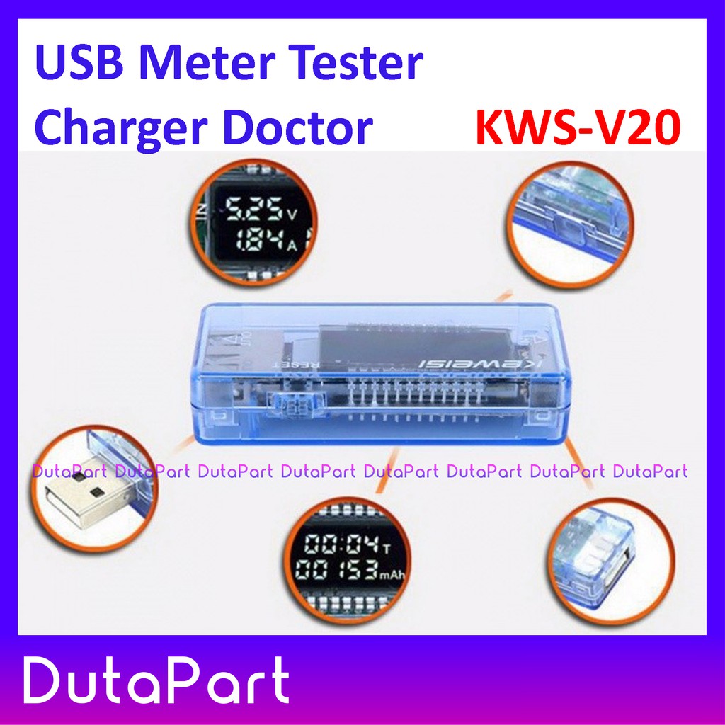 USB Tester Meter KWS-V20 Charger Doctor Alat Tes Kapasitas PowerBank