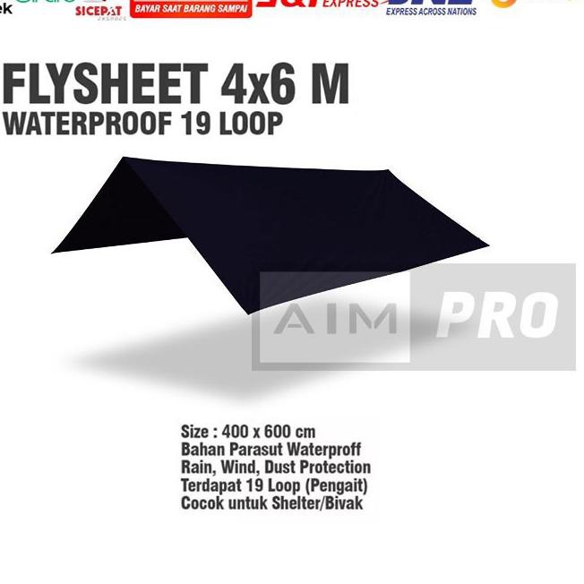 Dijual / AIMPRO Flyseet tenda 4x6 6x4 meter - AIMPRO Flysheet tenda 4x6 Meter 19 Loop Ultralight Wat