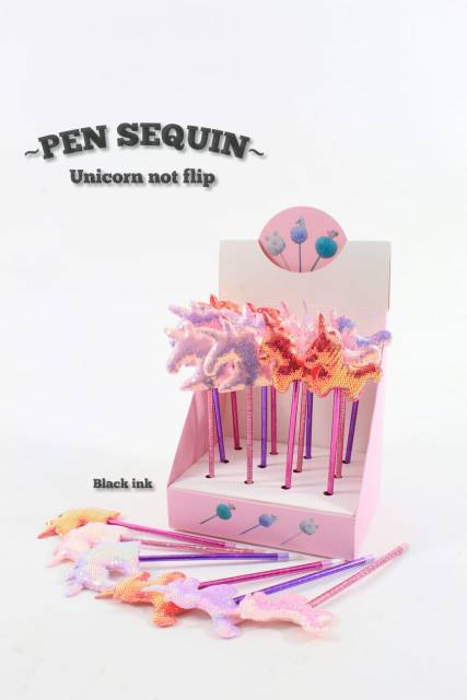 GEL PEN SEQUIN FLIP UNICORN LLAMA HEART BUTTERFLY