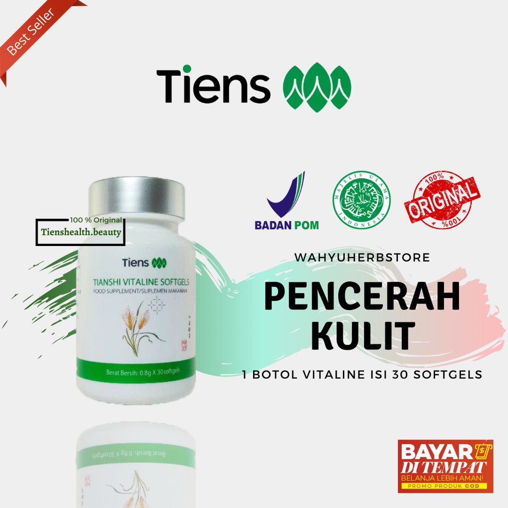Jual Tiens Tianshi Vitaline Softgel Original Isi 30 Kapsul Pemutih ...
