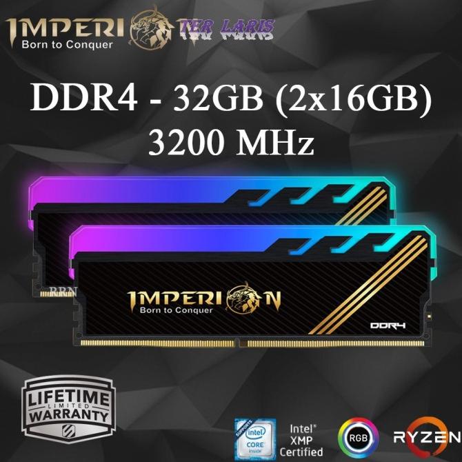 *LARIS* RAM IMPERION RGB DDR4 32GB (2X16GB) 3200 MHZ RAM PC RGB GAMING DFG64651E