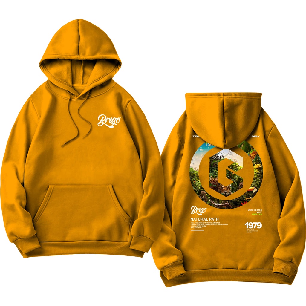 Sweater Hoodie BRIGO NATURAL PATH  Sablon DTF Fleece Cotton II BRIGO Jumper Hoodie NATURAL PATH II M-XXL (Pria &amp; Wanita) Free stiker&amp;Gantungan Kunci