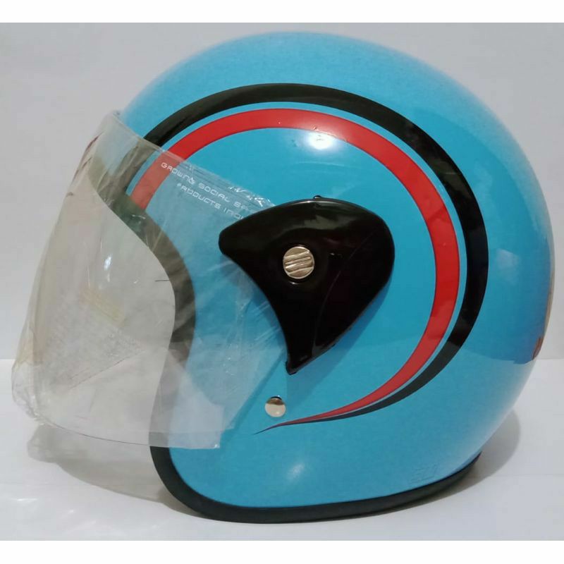 Helm Dewasa SNI model scoops cocok untuk Grab Gojek nyaman aman trendy warna hitam dof doff blac