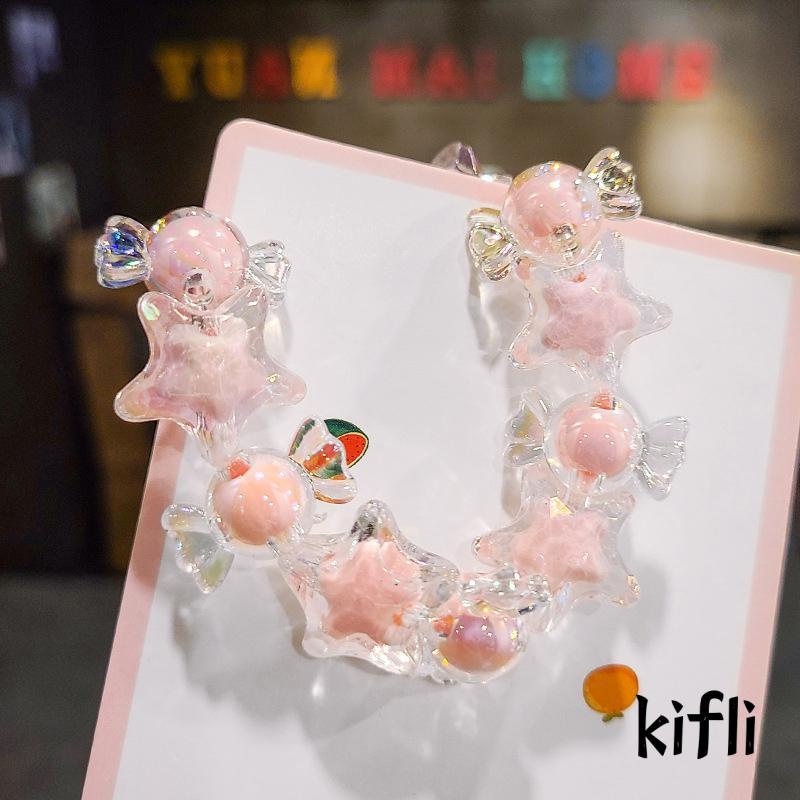 Ikat Rambut,Bahan Karet,Motif Kartun Bintang,Untuk Anak Perempuan