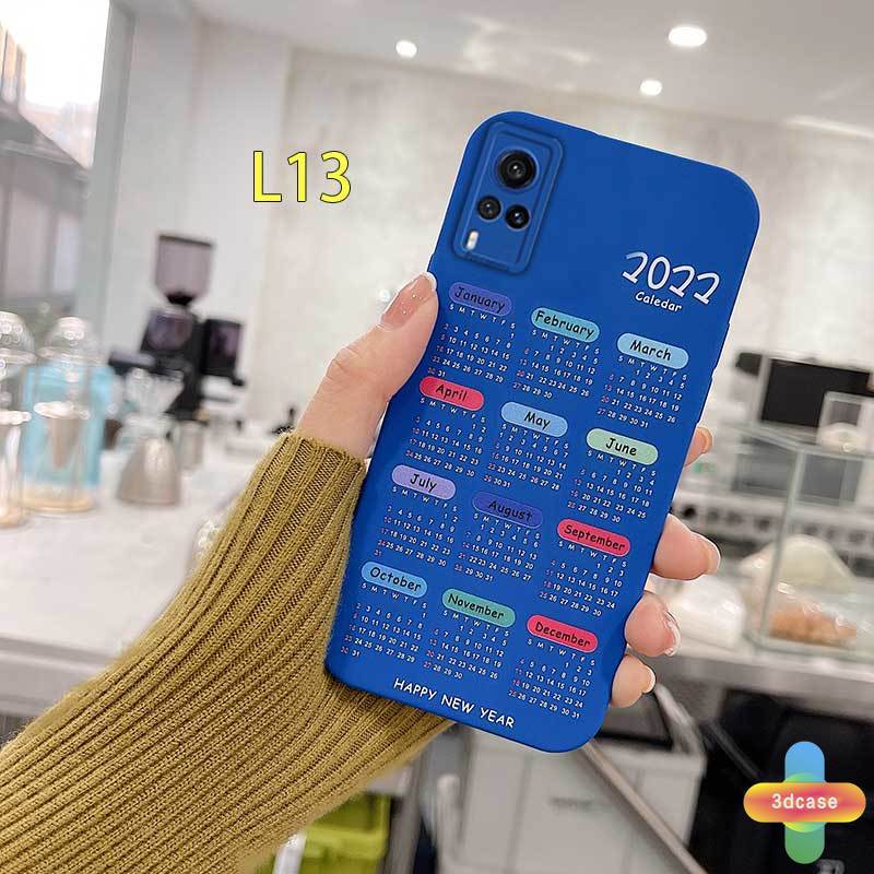 Soft TPU Case Samsung A10S A50 A20S A03S J7 Prime A02S A20 A72 A32 A52 A12 A51 A50S A10 A30S A52S A30 M12 M10 M01S A54 A15 A16 A9 A5 Y12 Y20 A12 Motif 2022 Klein Blue Calendar Camera Lens Protection Case