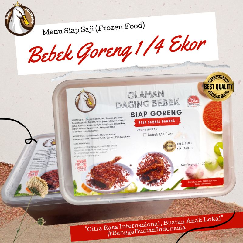 

Bebek Goreng Ungkep Frozen 1/4 Ekor