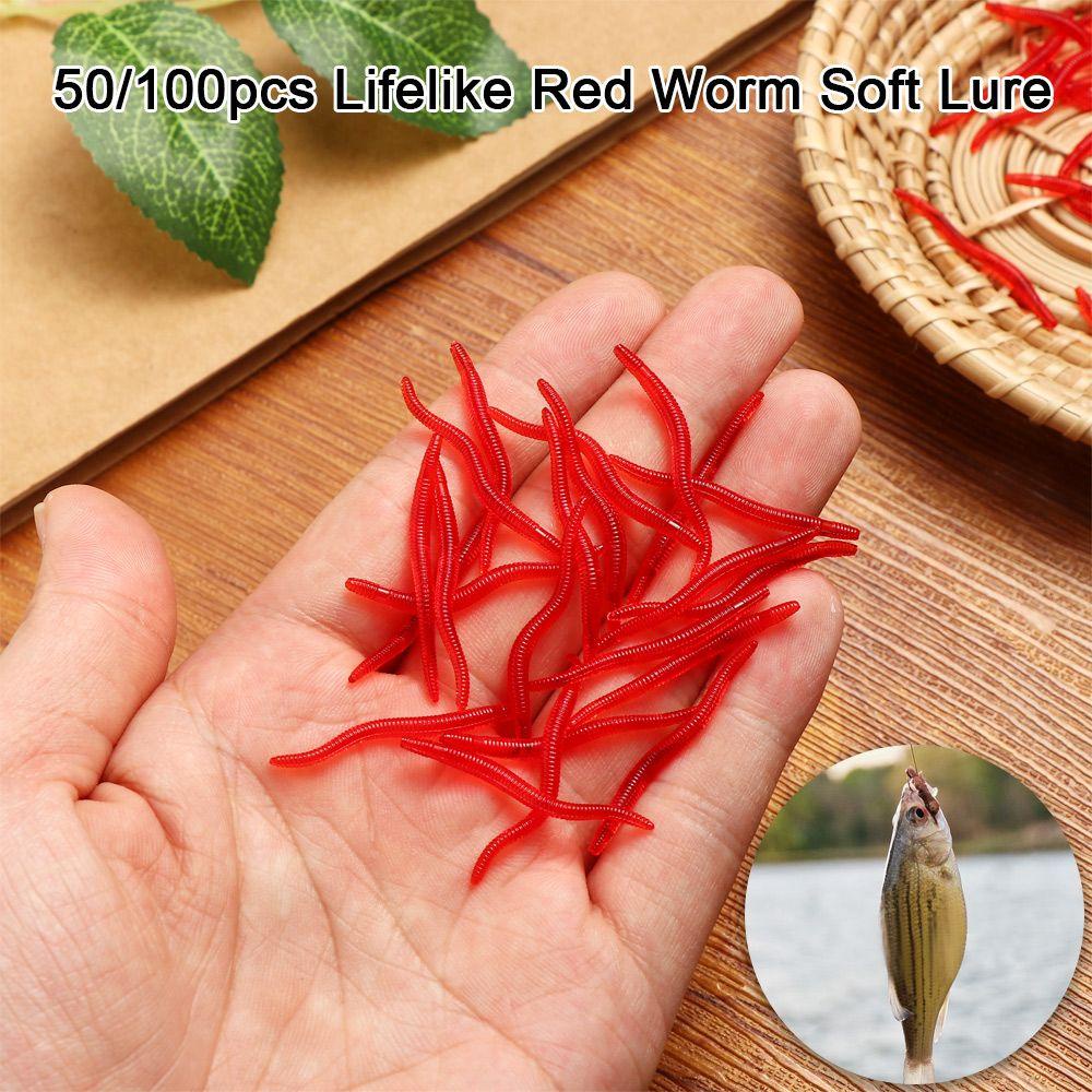 TOP 50 /100pcs Umpan Pancing Silikon Buatan Umpan Bass Ikan Gurame Bau Amis Manusia Hidup