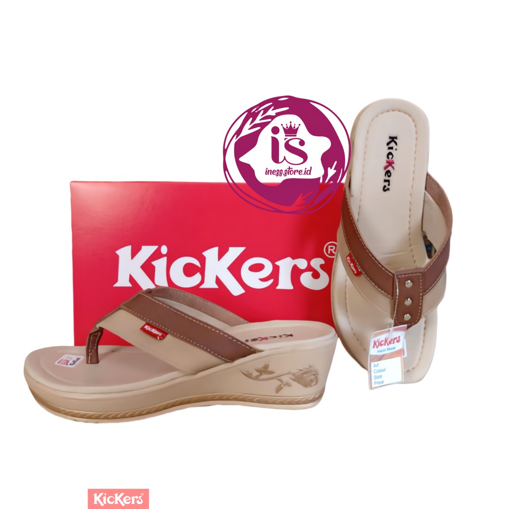 SANDAL WEDGES WANITA KICKERS HITS KODE  L023  MURAH GROSIR