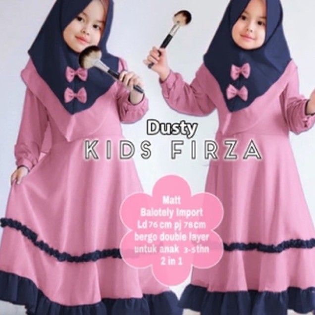 GAMIS ANAK +JILBAB FIRZA KIDS/AISAH(1SET +JILBAB)