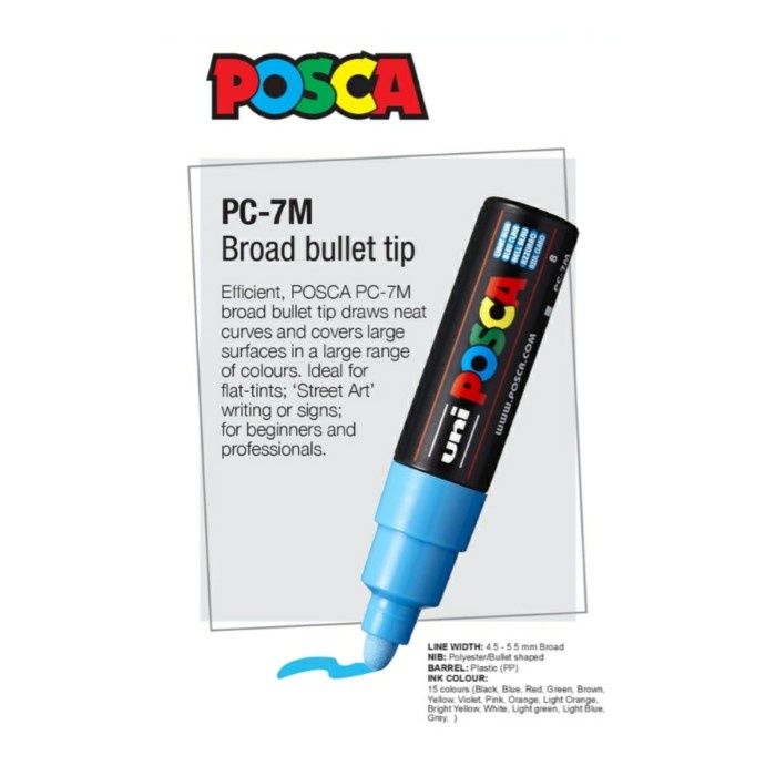 

(BISA COD) UNI POSCA PAINT MARKER PC-7M Large Bullet Polyester Tip