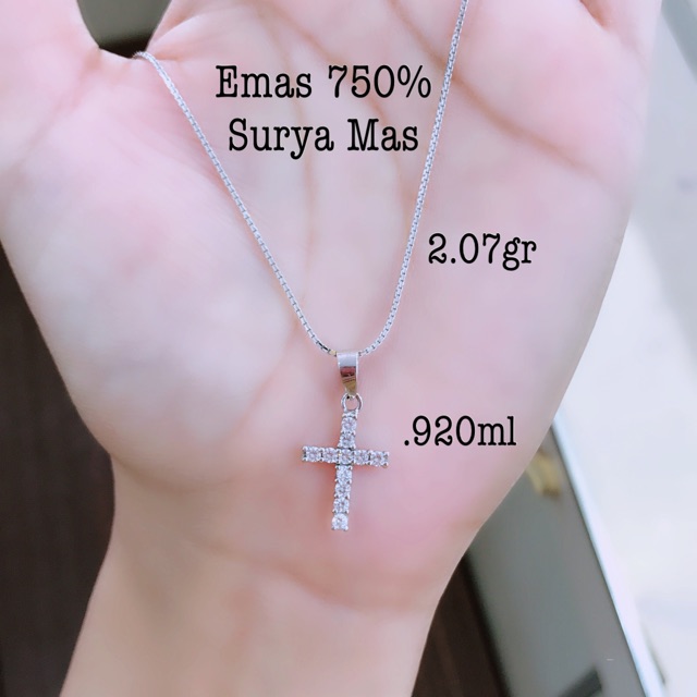 Kalung dan liontin emas 750%