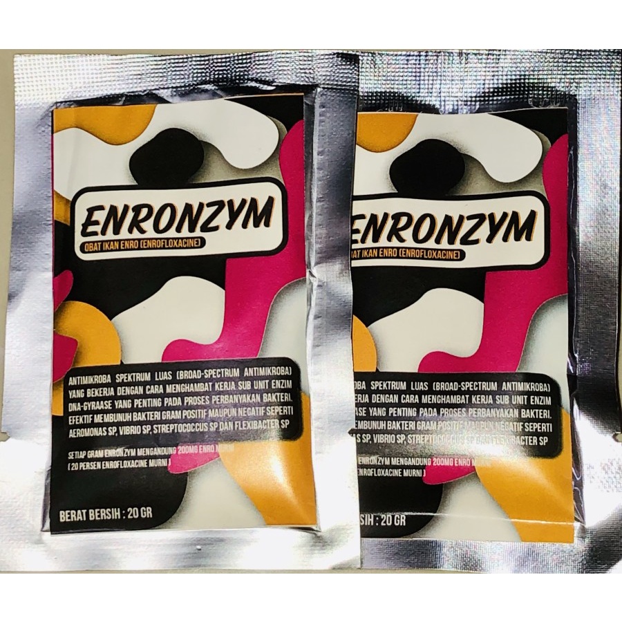 ENRONZYM 20 gram - ENRO Obat Ikan Hias Enrofloxacine Enronzim 20gr