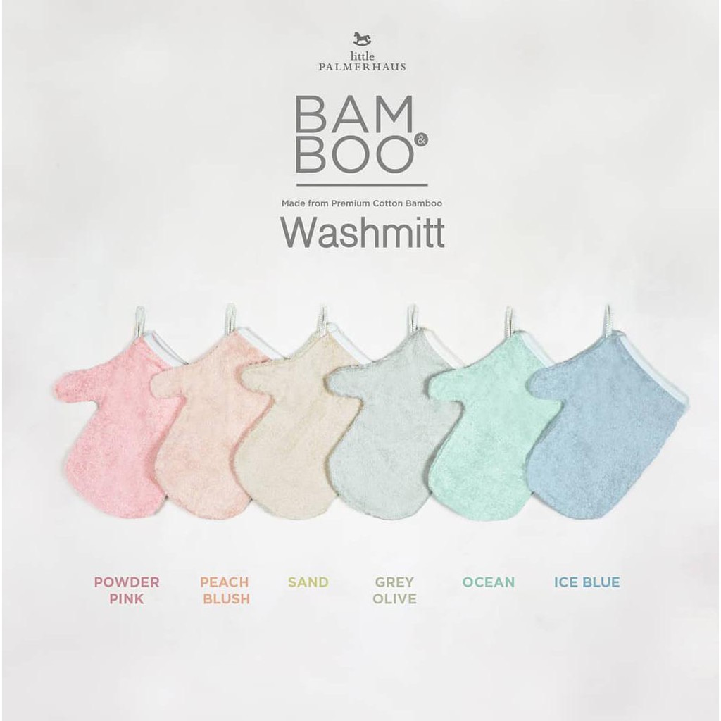 Premium Wash Mitt BAMBOO / Washlab Little Palmerhaus Washmit  ISI 2 / Waslap bayi / handuk mandi / waslap mandi / washmitt / washcloth / kain lap / mandi