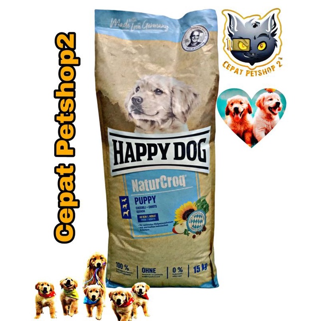 Ekspedisi only Happy dog naturcroq puppy 15kg - makanan anak anjing