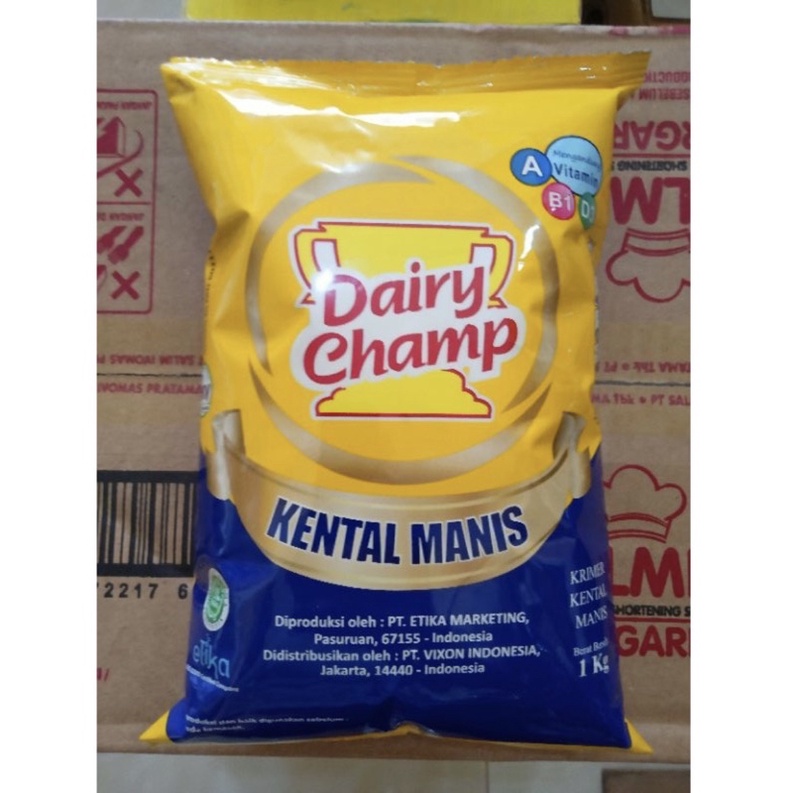 

susu kental manis dairy champ kemasan bantal 1kg