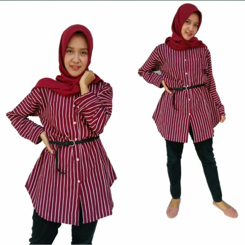 TUNIK MONALISA / TUNIK MOTIF SALUR / TUNIK WANITA / TUNIK LENGAN PANJANG