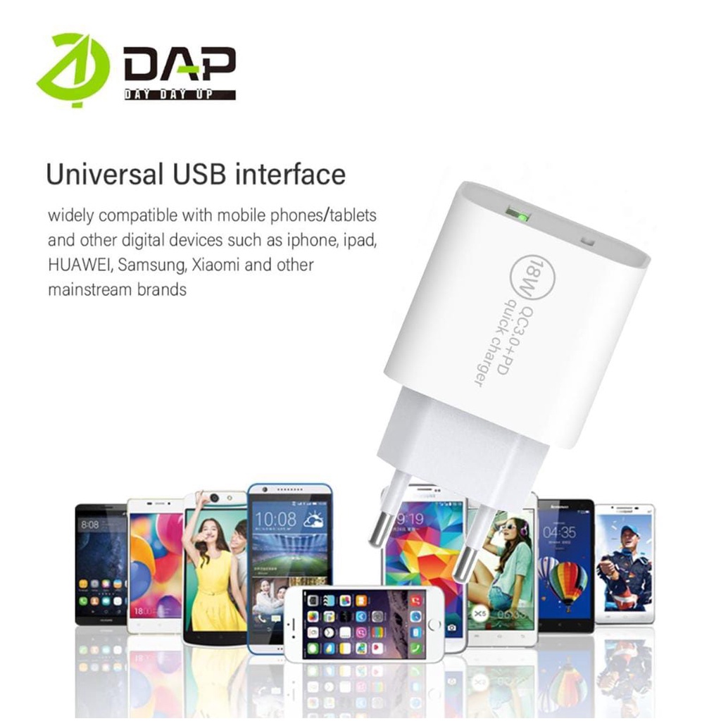 (DAP) D-AP5N Charger Power Super 18W Quick Charge PD+QC3.0 POWER DELIVERY 3A DAP CHARGER