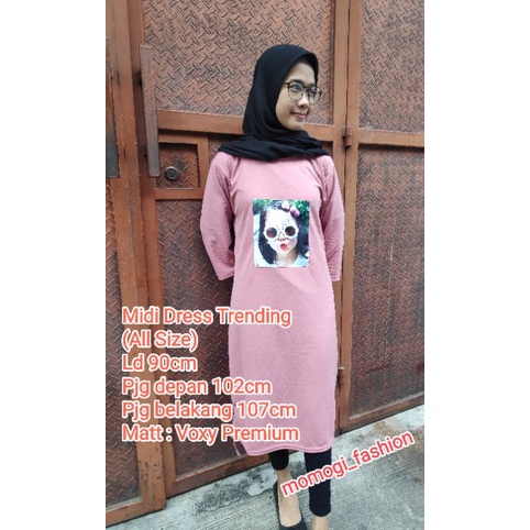 MOMOGI-MIDI DRESS KARAKTER / LONG TUNIK ALL SIZE