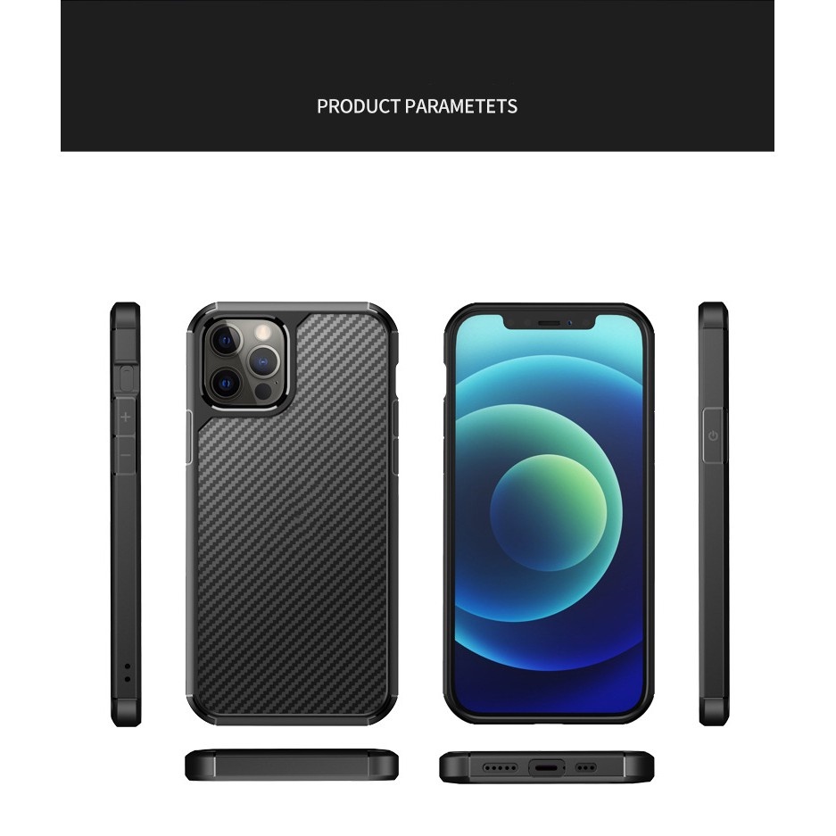 Soft Case Pelindung Bahan Carbon Fiber Transparan Untuk Iphone 11 12 Pro Max X Xs Max Xr 7 8 Plus Se 2020 12 Minicase