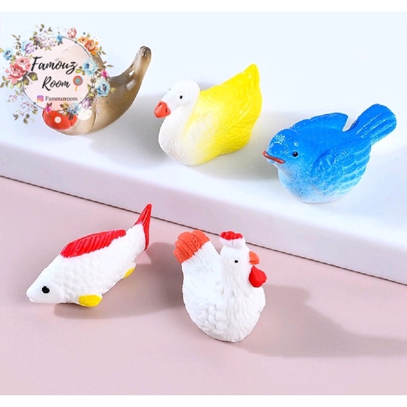 Miniatur Binatang - Miniatur Hewan Bebek / Ayam / Burung / Ikan / Anjing Laut - Miniatur Hewan Terna