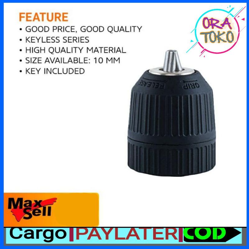 Kepala Mesin Bor Tanpa Kunci MaxSell / Chuck Keyless untuk jld nagawa ryu dll