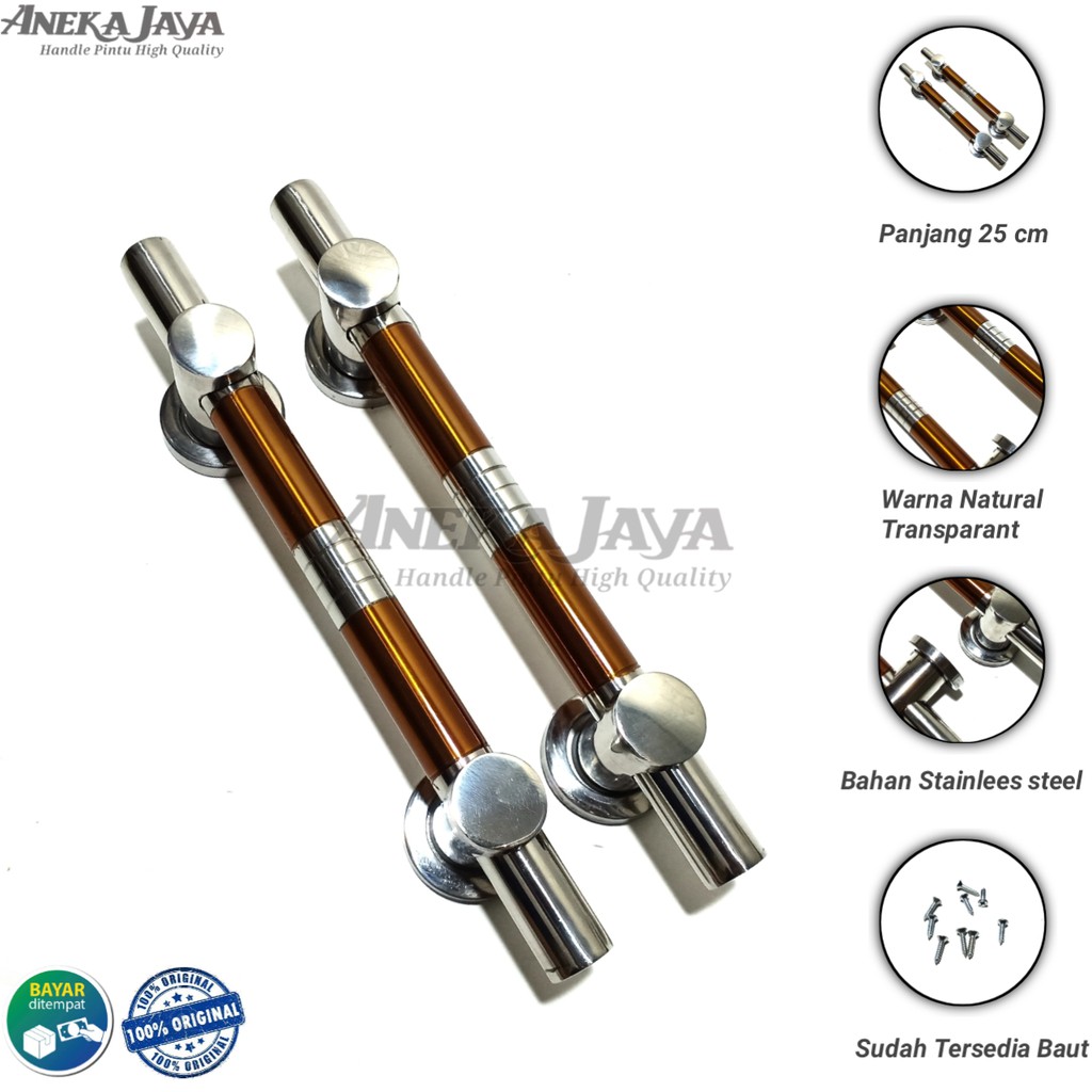 Satu set handle kunci pintu rumah 25 cm murah minimalis tarikan pintu pull stainless gagang pintu