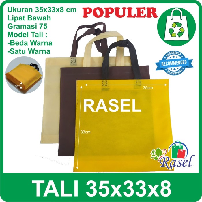 

SALE 35x33x8 cm Tas Kain Spunbond Goodie Bag Kantong polos laken furing