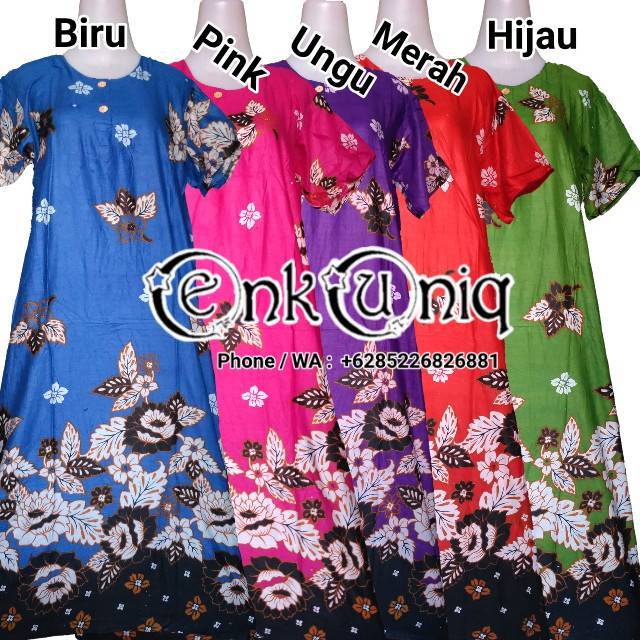 Daster Ibu Busui Kancing Depan Batik Dress Midi Bukaan Depan Ibu Hamil Menyusui Pakaian Tidur