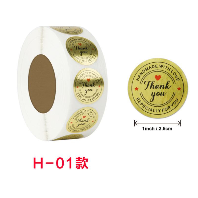

[50pcs] Stiker Thankyou Gold