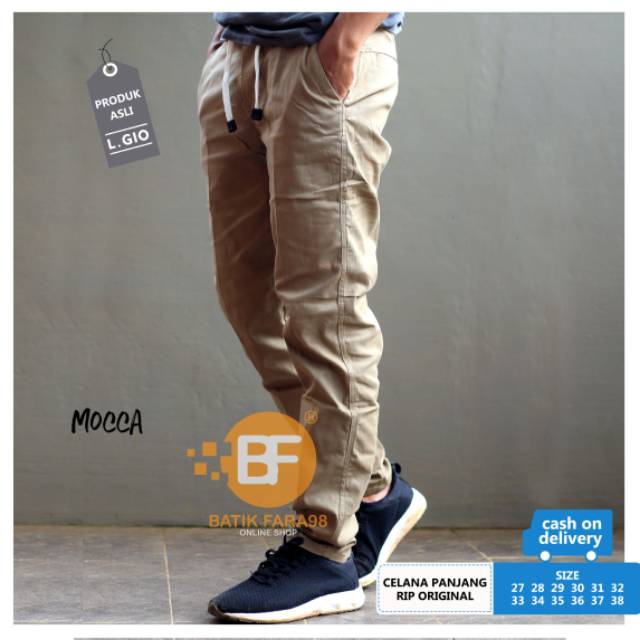 Celana chino pinggang karet/rip original L.GIO