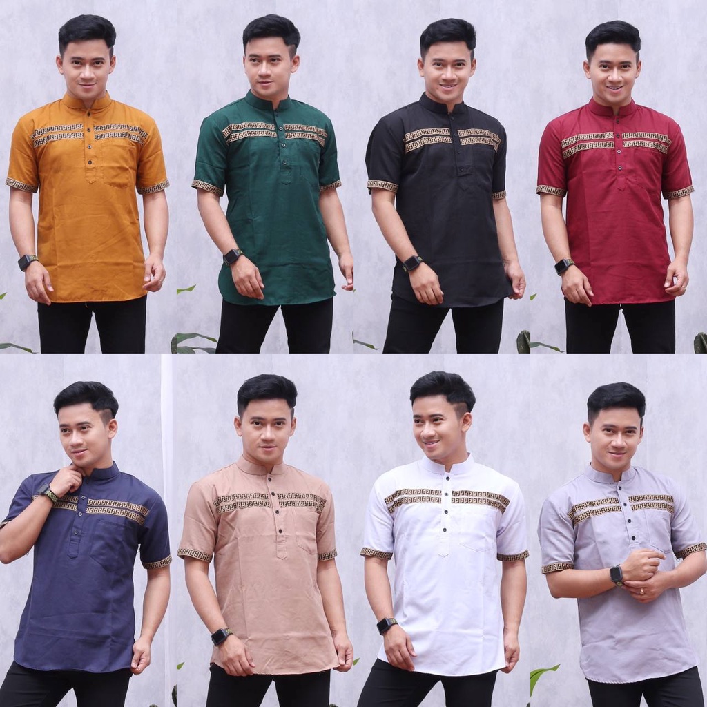 Koko kekinian/modern/kurta FF/kokomdewasa/lengan pendek/kombinasi Bordir FF/bahan toyobo/ukuran M - XXL