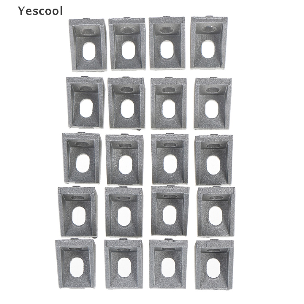 Yescool 20Pcs Konektor Sudut 2020 Bahan aluminum Ukuran 17x20 X 20