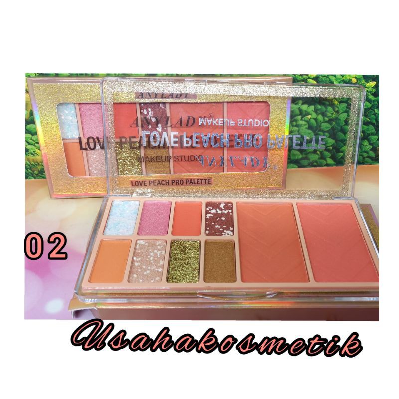 EYESHADOW PALETTE DAN HIGHLIGHTER ANYLADY make up studio love Peach  | NEVER GIVE UP NO.769 | 845