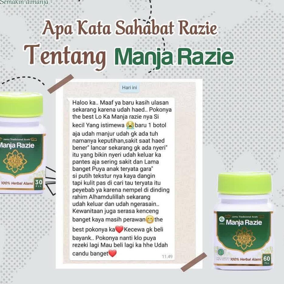 ✳ ManjaRazie | Manja Razie | Majakani Manjakani Aceh Razie Isi 60/30 Butir | Free Konsultasi ☄