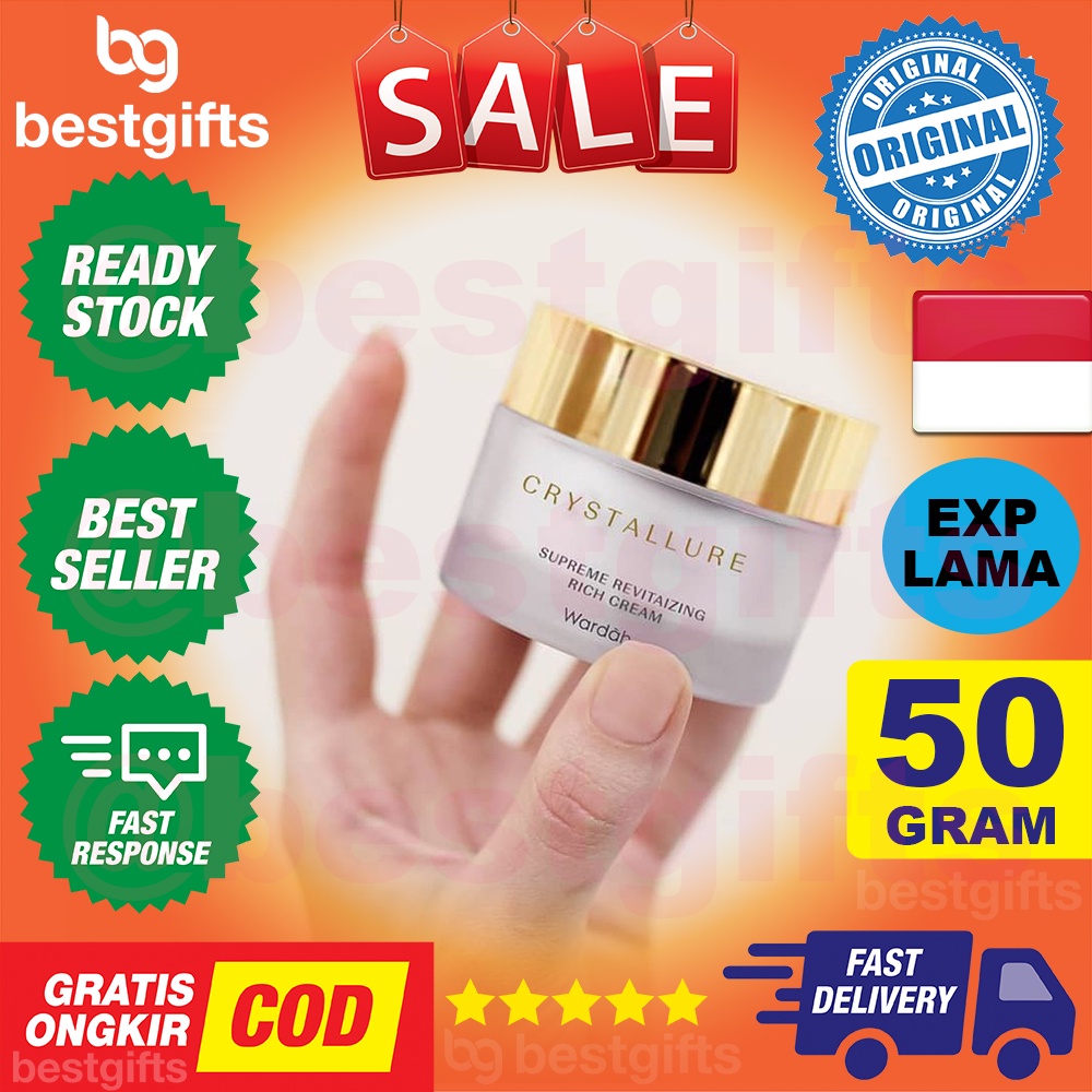 WARDAH CRYSTALLURE SUPREME REVITALIZING RICH CREAM SPF 35 SKIN PROTECTION ENHANCEMENT KULIT CERAH 50 GRAM