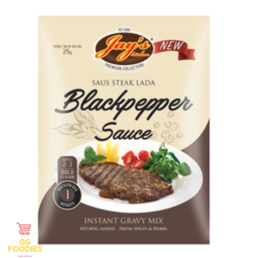 

JAYS BLACK PEPPER SAUCE MIX 25 GR - SAUS STEAK LADA HITAM HALAL