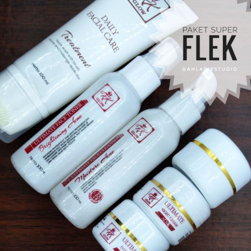 [BISA COD] PAKET FLEK SUPER RK GLOW+RK KLINIK+DAILY FACIAL TREATMENT