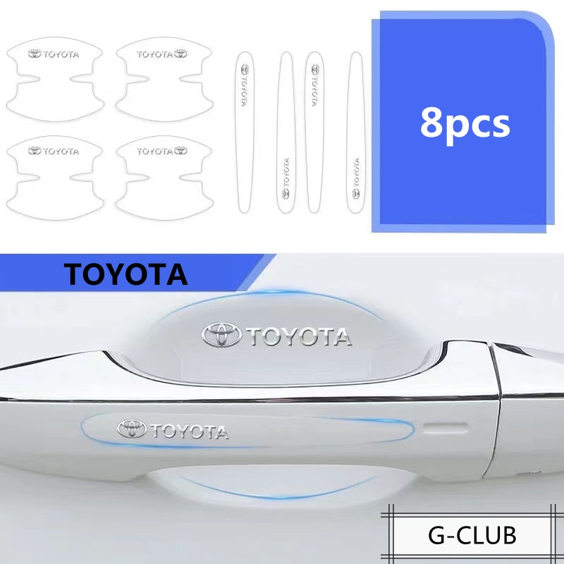 Stiker Pelindung Gagang Pintu Mobil Transparan anti Gores / Debu Untuk Toyota