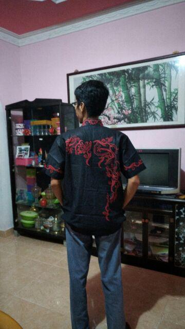 Baju Batik Ukiran Merah,kemeja Fashion