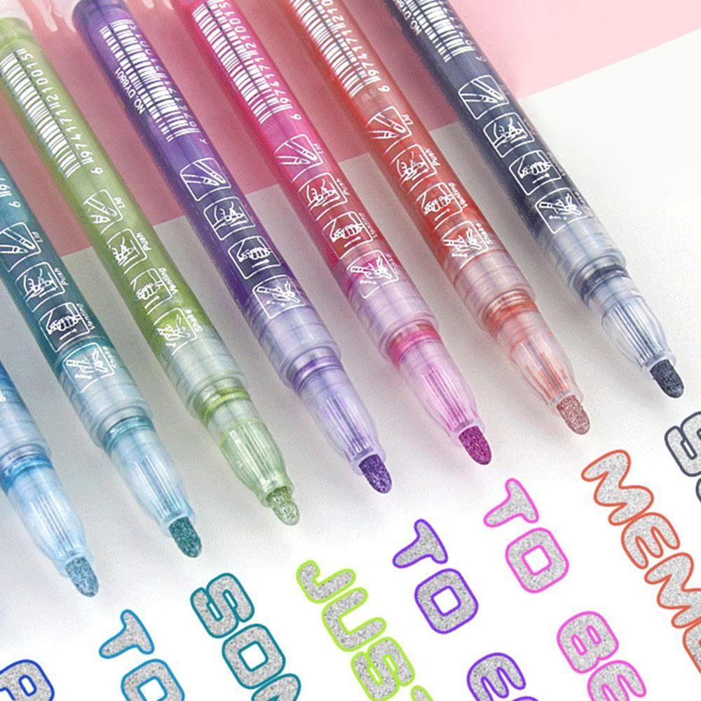 R-flower Outline Pen Hadiah Anak Alat Tulis Menandai Kunci-point Hand Akun Candy Color Marker Set