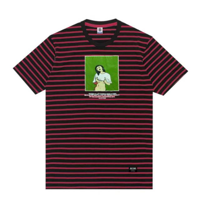 Kaos distro pria prblm salur Hitam maroon block hijau az