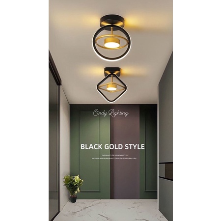 Lampu plafon led gantung modern minimalis 3 warna nordic teras black ceiling lamp teras black simple