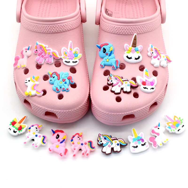 Crocs anak pria unicorn Jibbitz sendal crocs wanita charms pin Aksesoris DIY Bahan Untuk Dekorasi Sepatu Hadiah